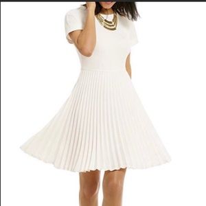 White pleated dress